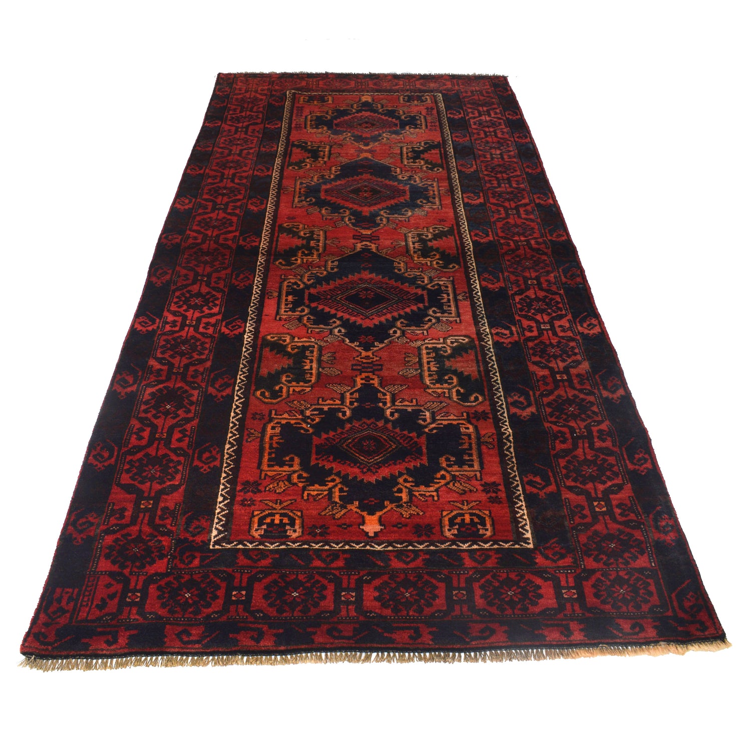Baluchi Rug Handmade Red Geometric -
