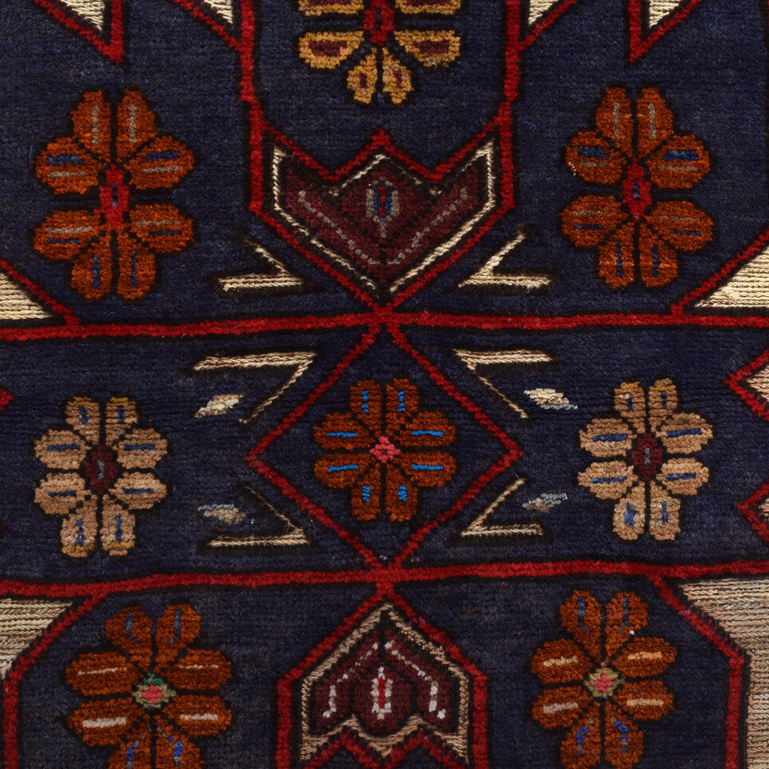 Barjasta Area Rug Handmade Beige Floral 4x6 ft