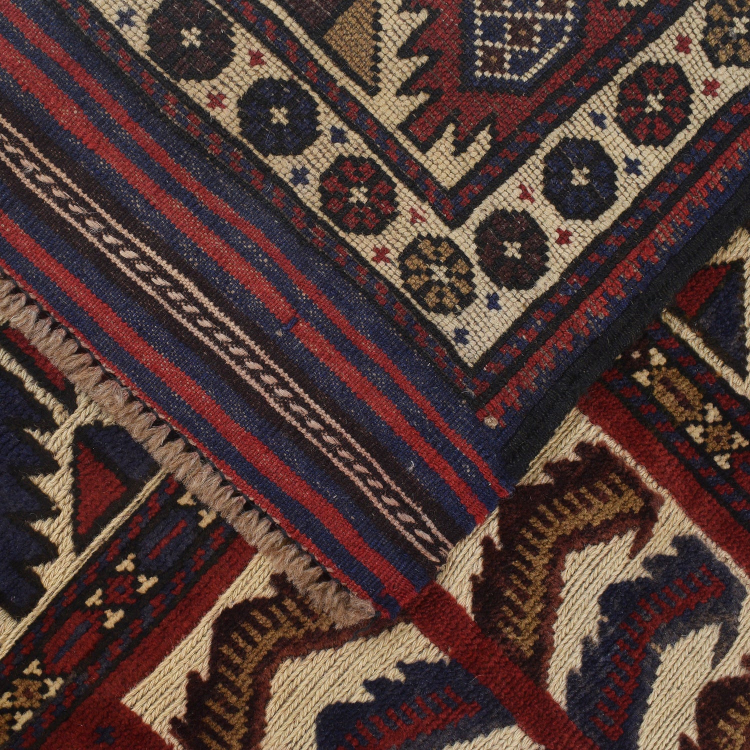 Barjasta Area Rug Handmade Beige Floral 4x6 ft
