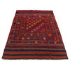Laghari Kilim Area Rug Handmade Multi Geometric 4x7 ft