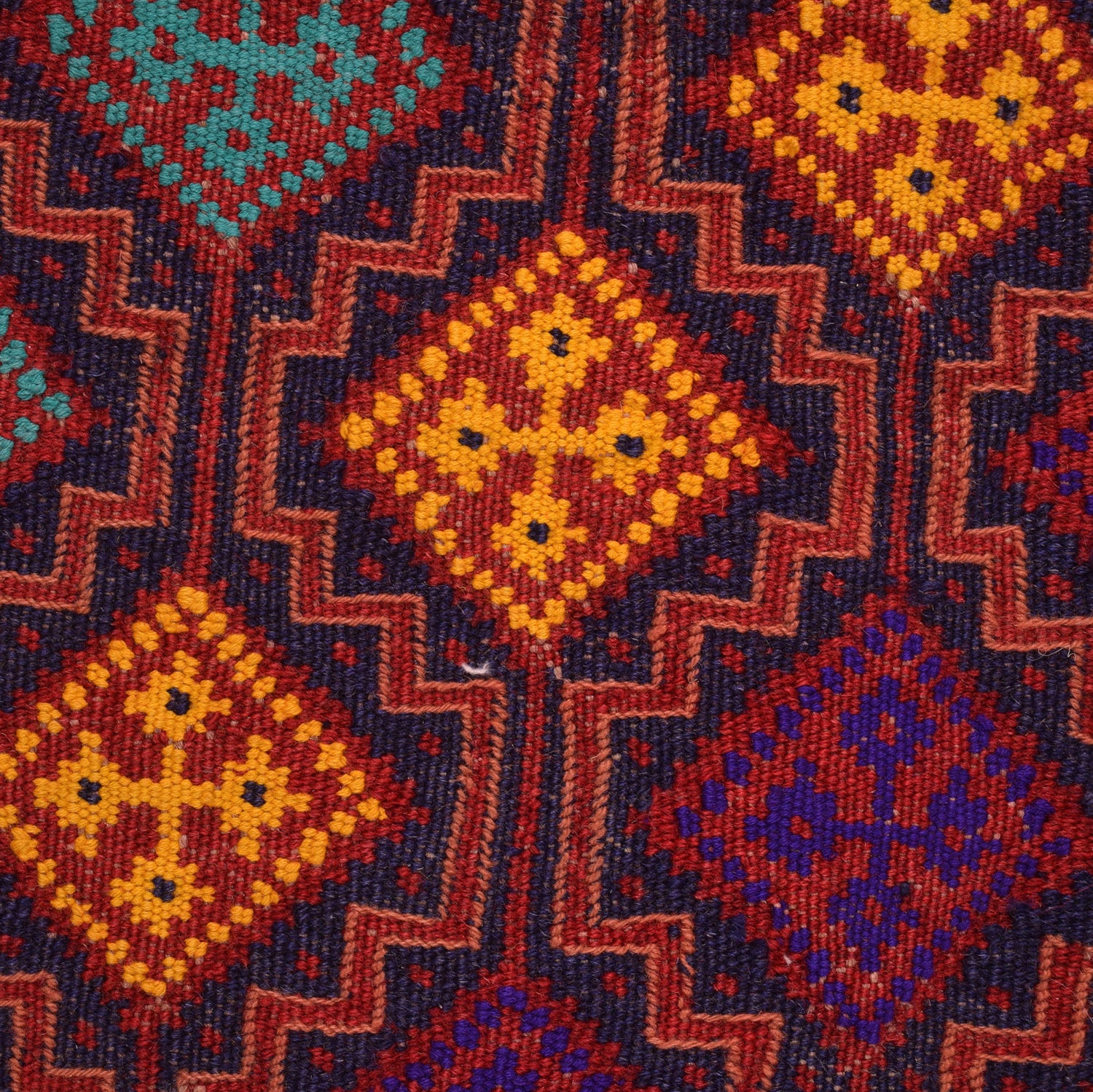 Laghari Kilim Area Rug Handmade Multi Geometric 4x7 ft
