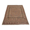 Soumak Kilim Area Rug Handmade White Geometric 4x6 ft