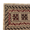 Soumak Kilim Area Rug Handmade White Geometric 4x6 ft