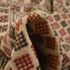 Soumak Kilim Area Rug Handmade White Geometric 4x6 ft
