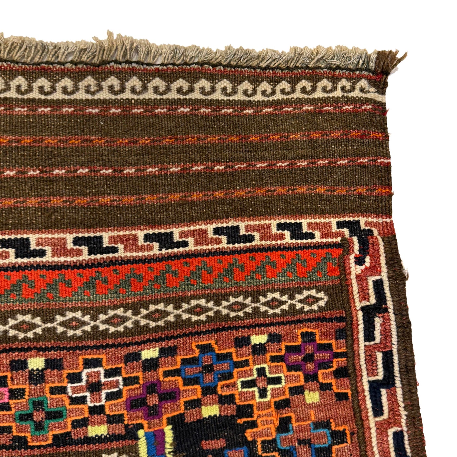 Laghari Kilim Area Rug Handmade Multi Geometric 5x8 ft