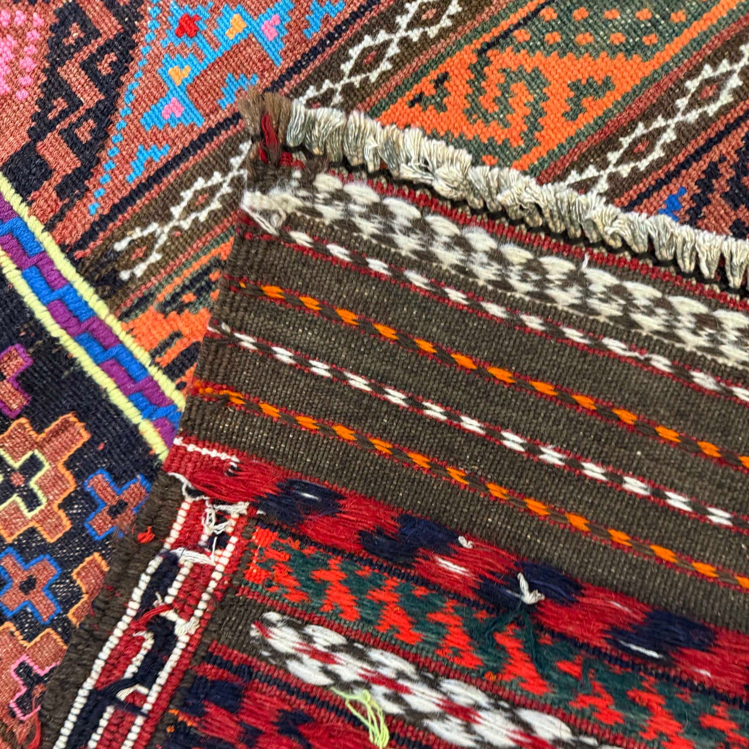 Laghari Kilim Area Rug Handmade Multi Geometric 5x8 ft