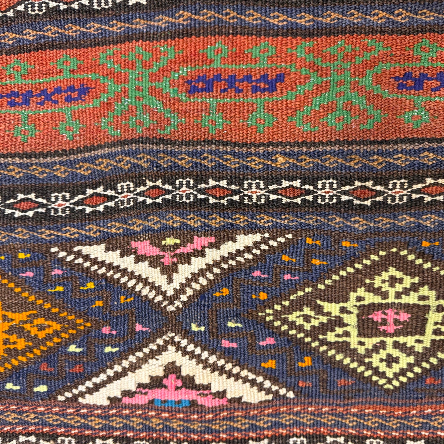 Laghari Kilim Area Rug Handmade Multi Geometric 4x6 ft