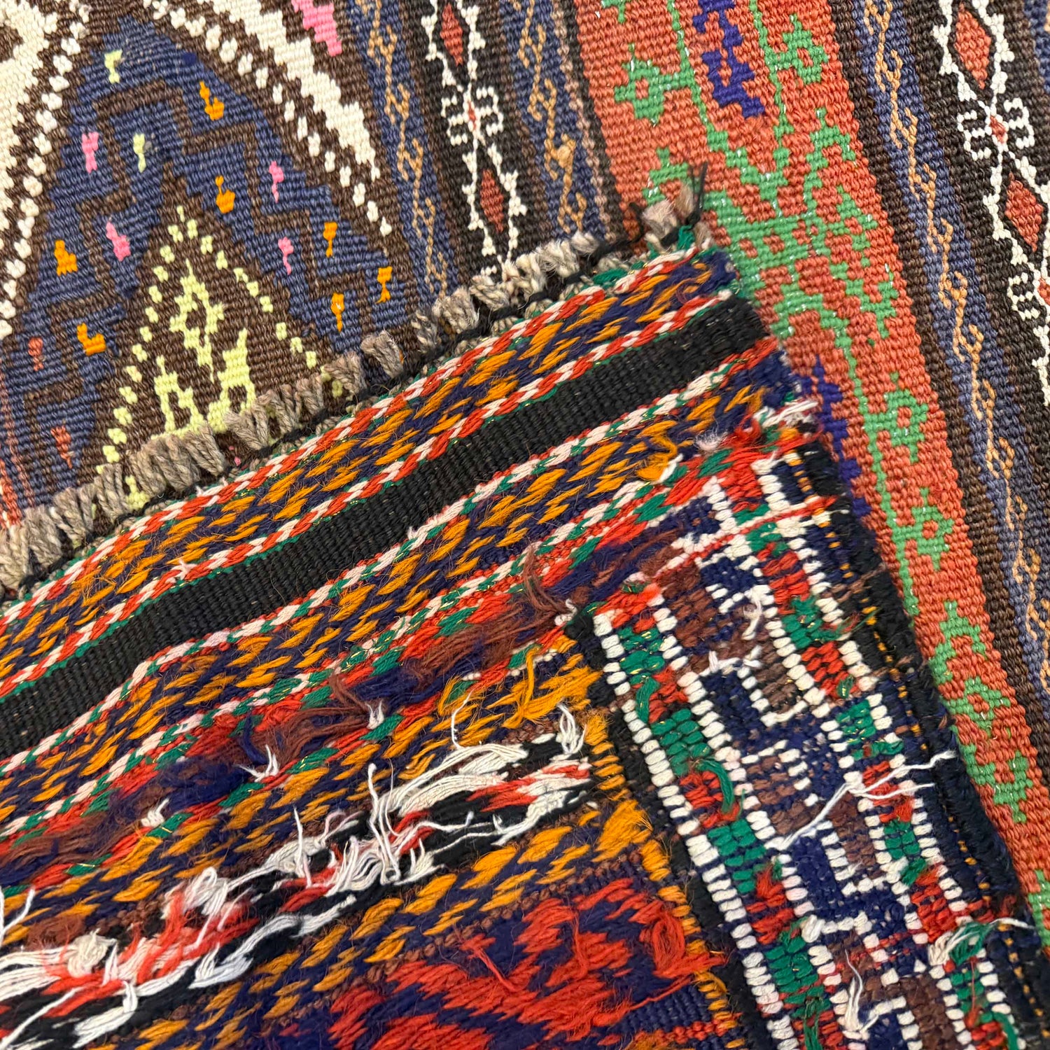 Laghari Kilim Area Rug Handmade Multi Geometric 4x6 ft