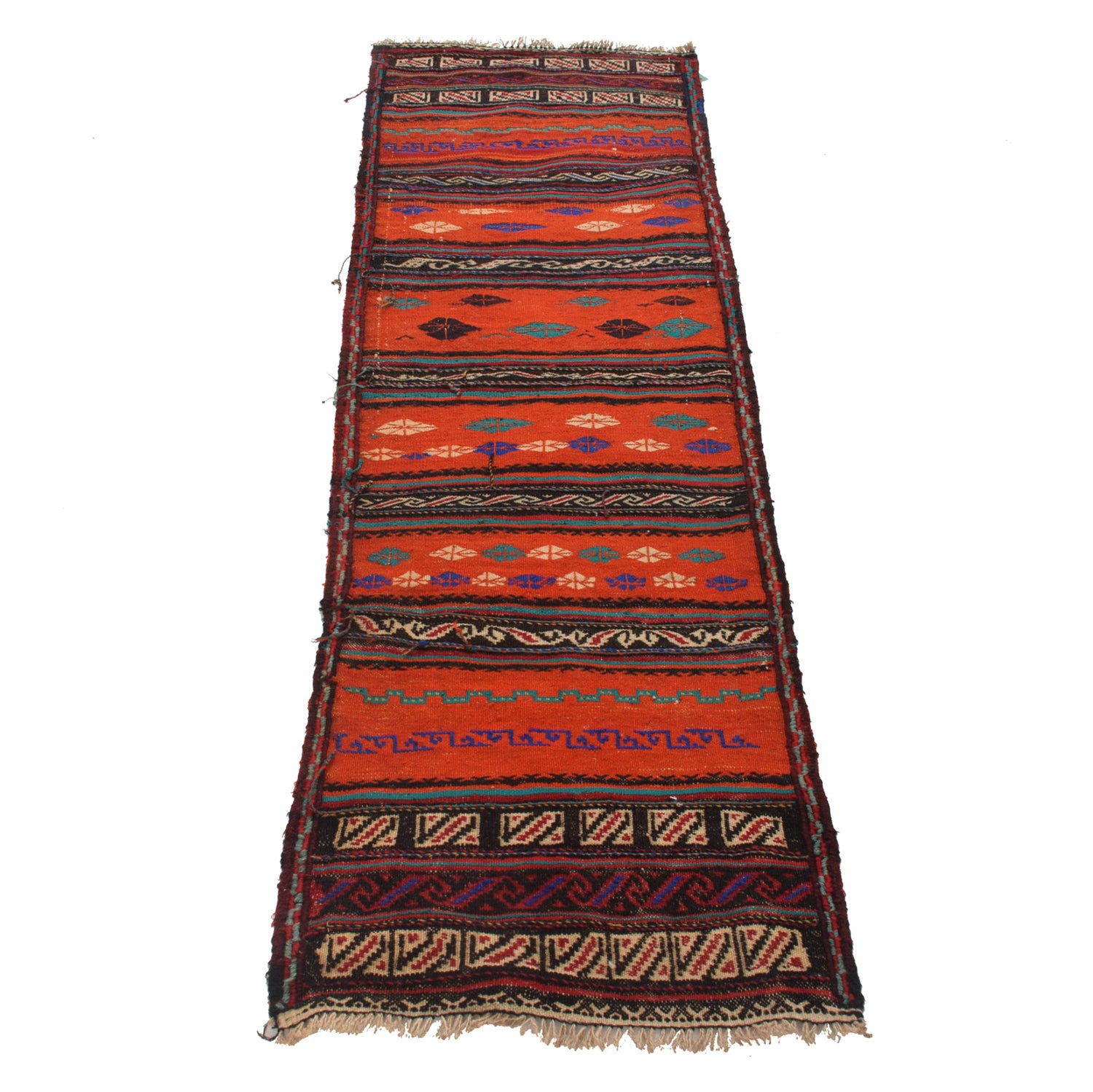Table Sheet Area Rug Runner Handmade Multi Curvilinear 5'