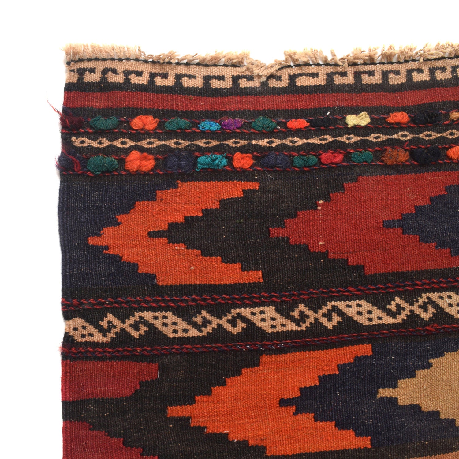 Table Sheet Area Rug Runner Handmade Brown Curvilinear 6'