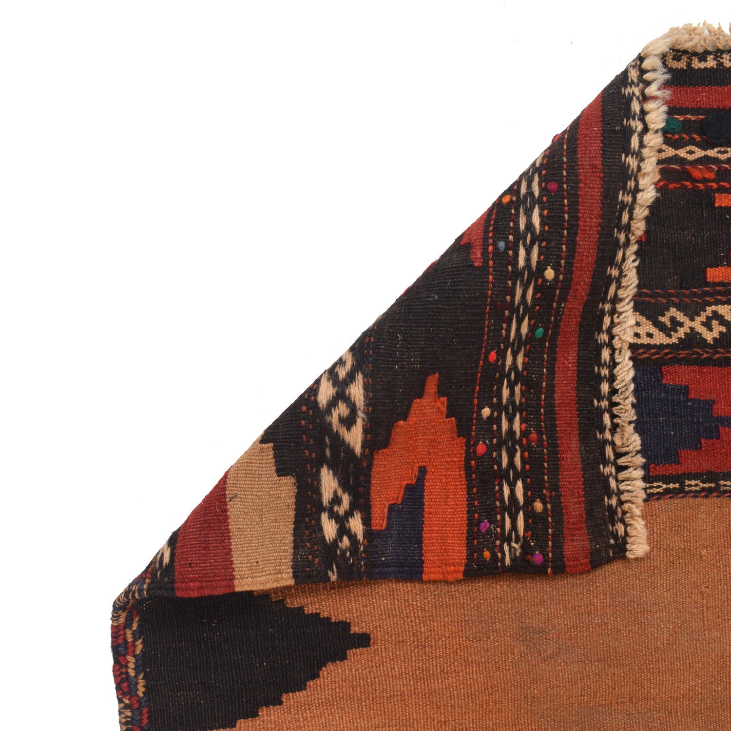 Table Sheet Area Rug Runner Handmade Brown Curvilinear 6'
