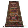 Table Sheet Runner Rug Handmade Multi Curvilinear 5' Runner