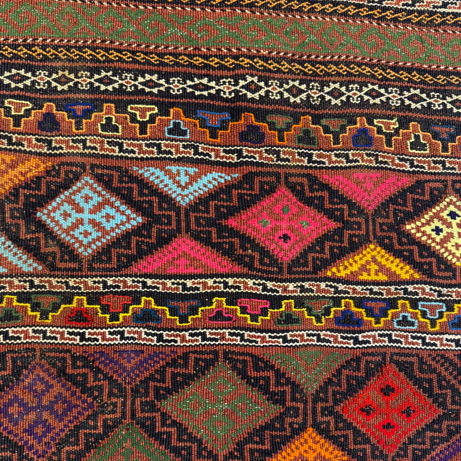 Laghari Kilim Area Rug Handmade Multi Geometric 5x8 ft
