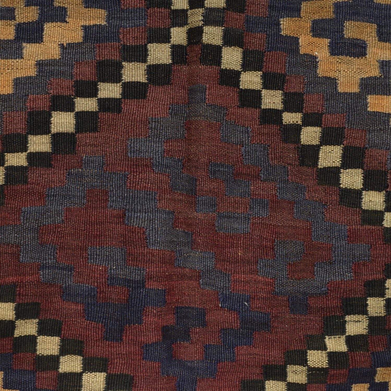 Maimana Kilim Area Rug Handmade Red Floral 6x9 ft