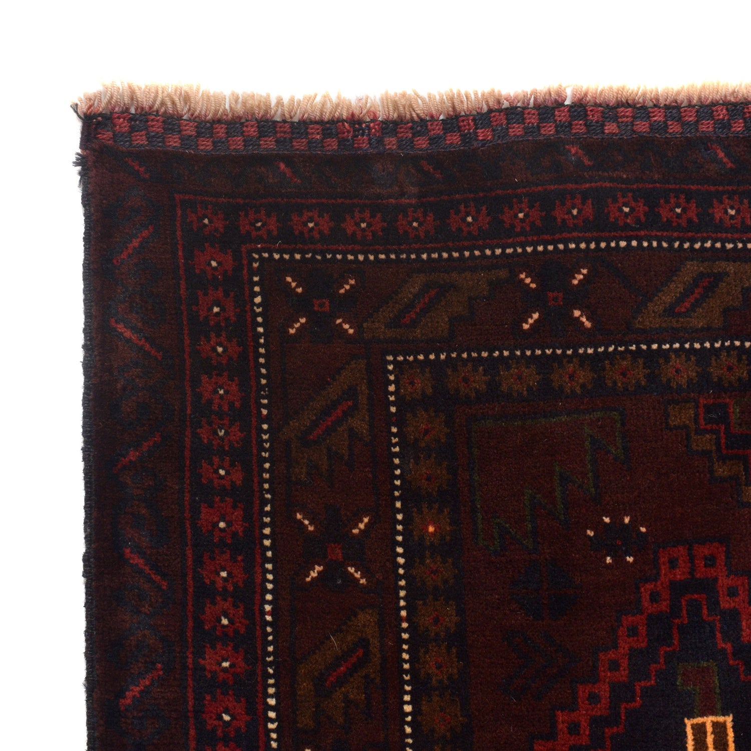 Baluchi Rug Handmade Multi Geometric 4x7 ft