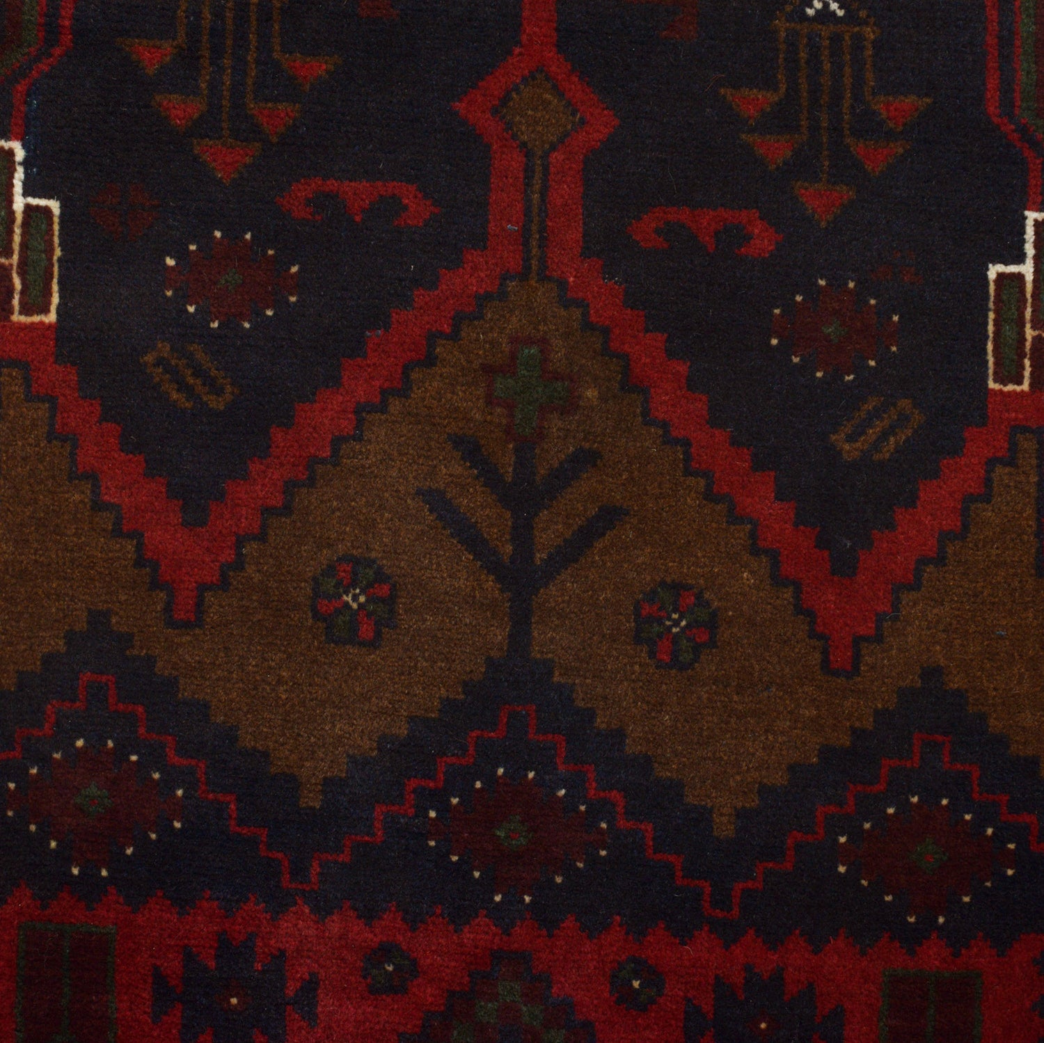 Baluchi Rug Handmade Multi Geometric 4x7 ft