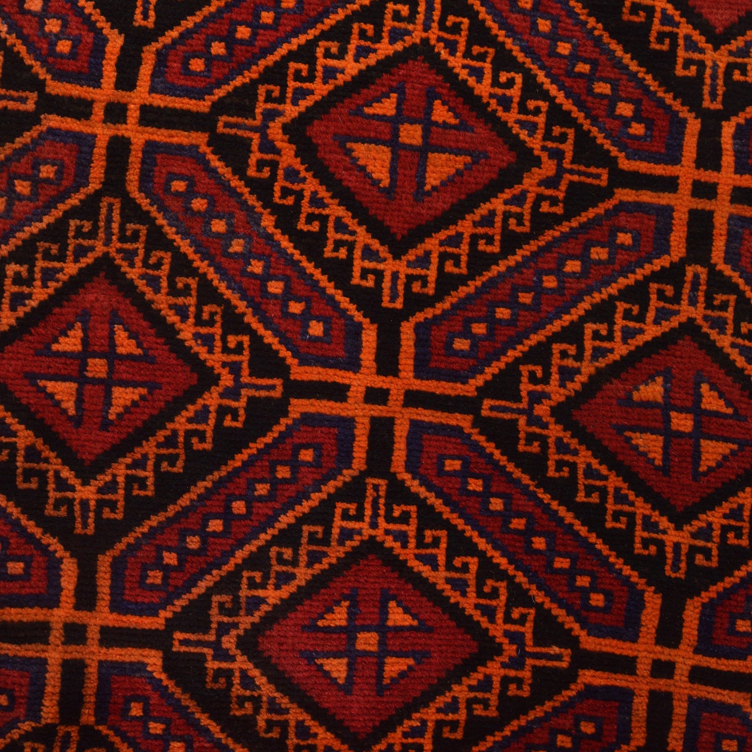 Baluchi Rug Handmade Red Geometric 4x7 ft