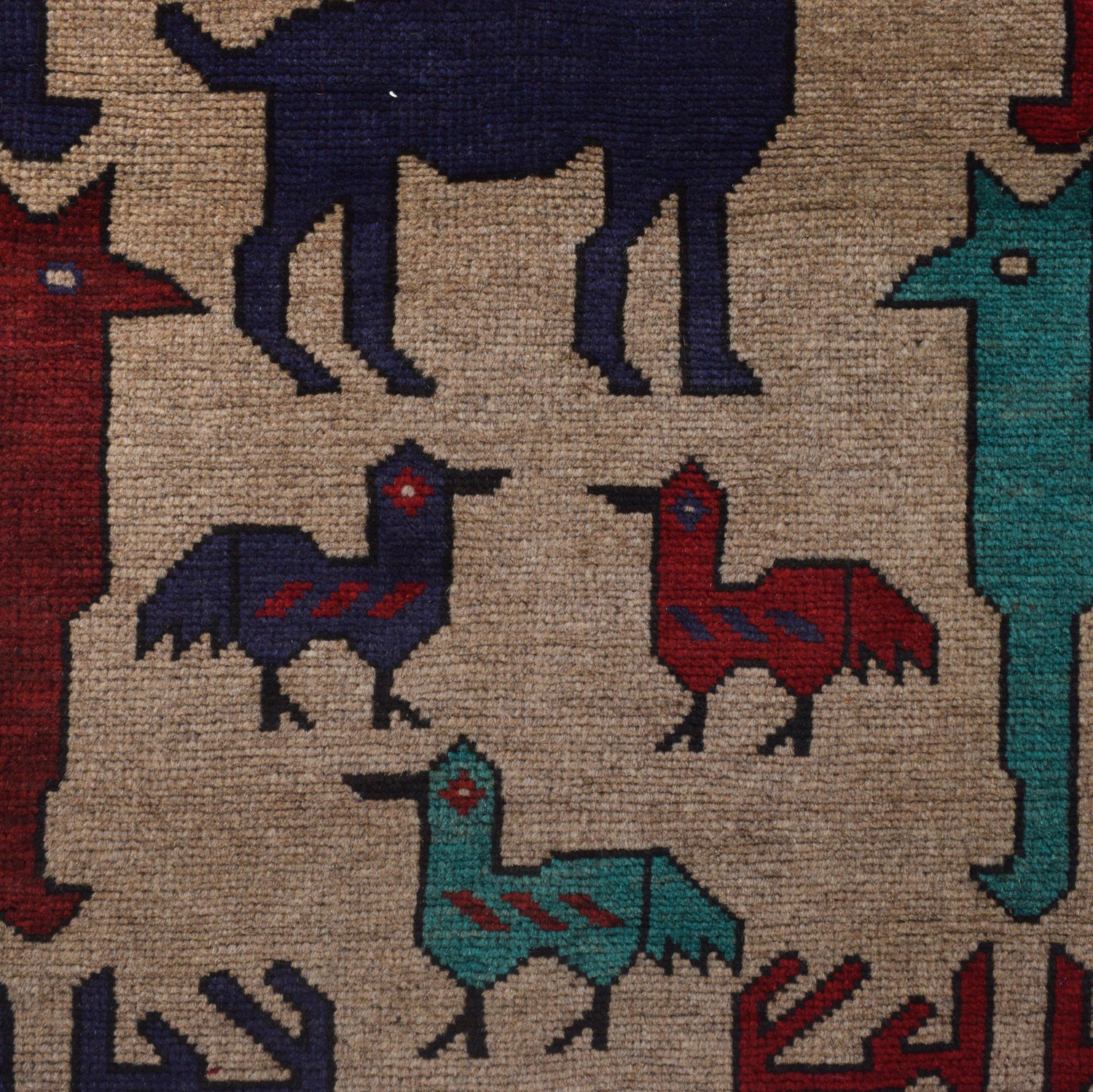Pictorial Rug Handmade Multi Design