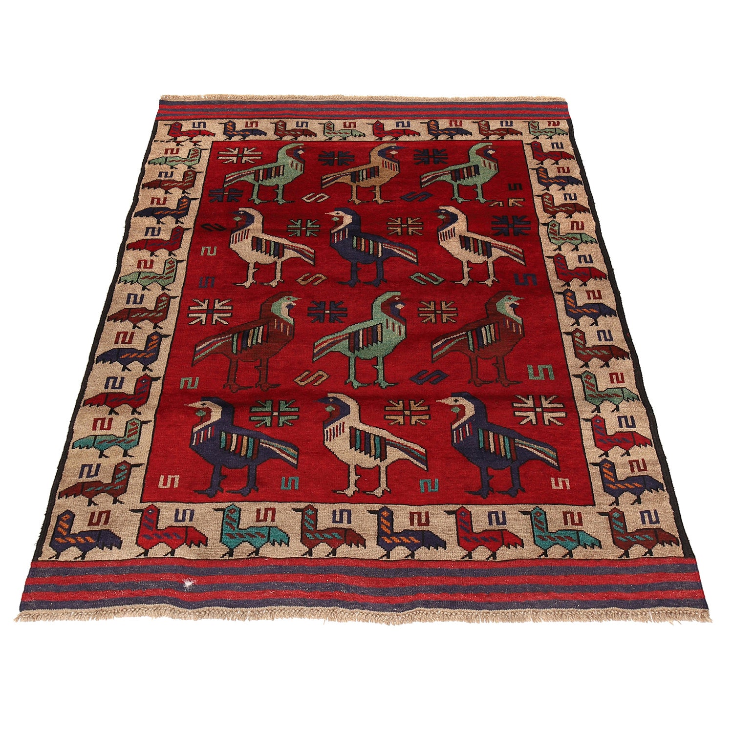 Pictorial Rug Handmade Multi Design