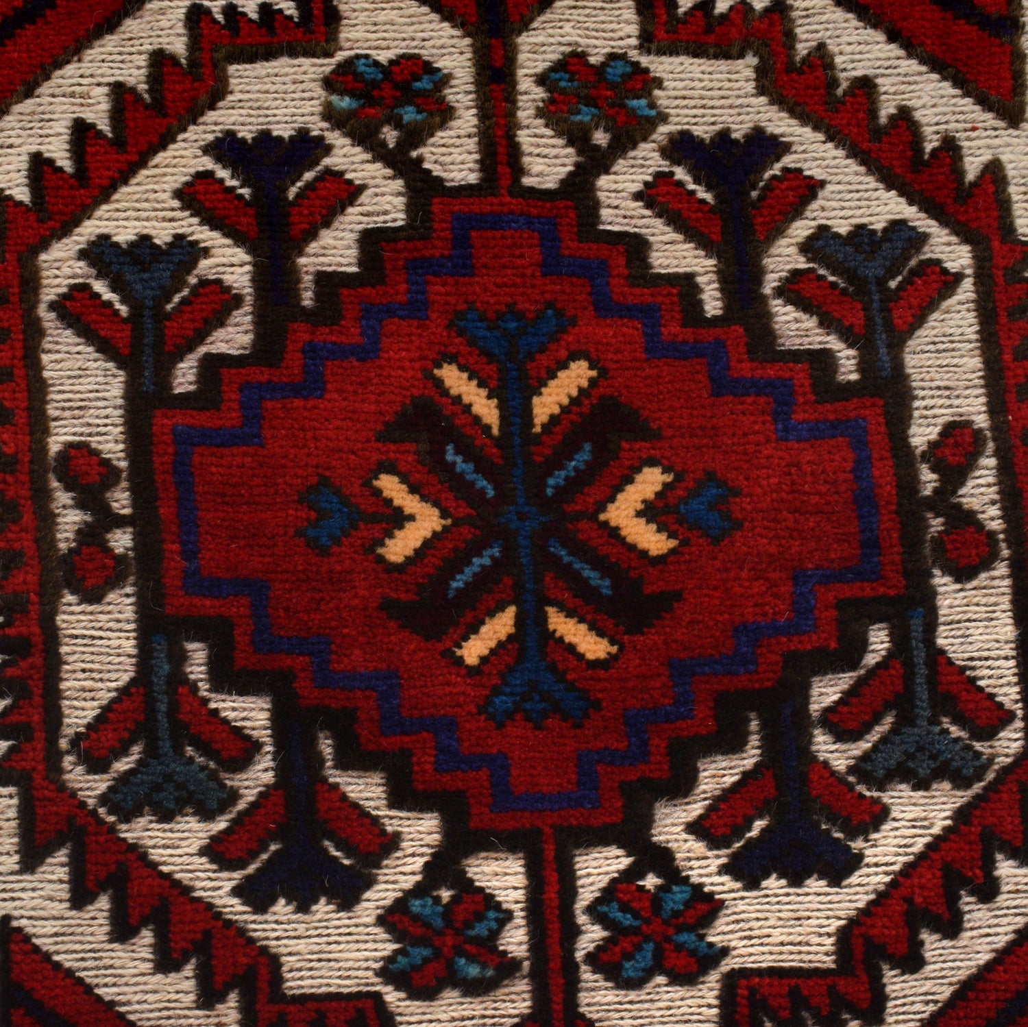 Barjasta Area Rug Handmade Beige Floral 4x6 ft
