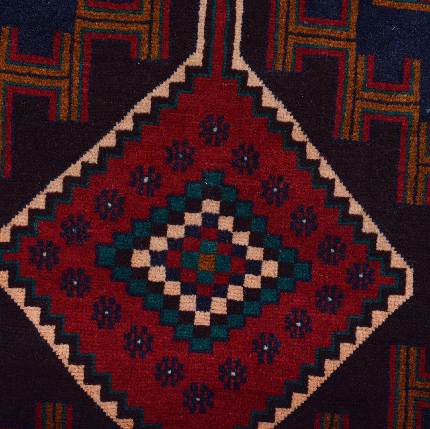 Baluchi Rug Handmade Multi Geometric 4x6 ft