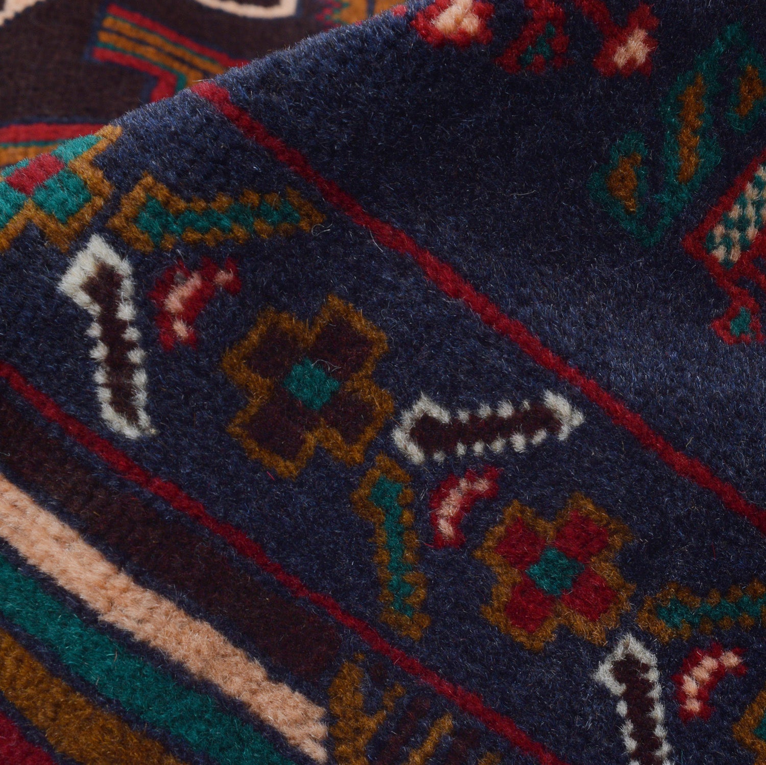 Baluchi Rug Handmade Multi Geometric 4x6 ft