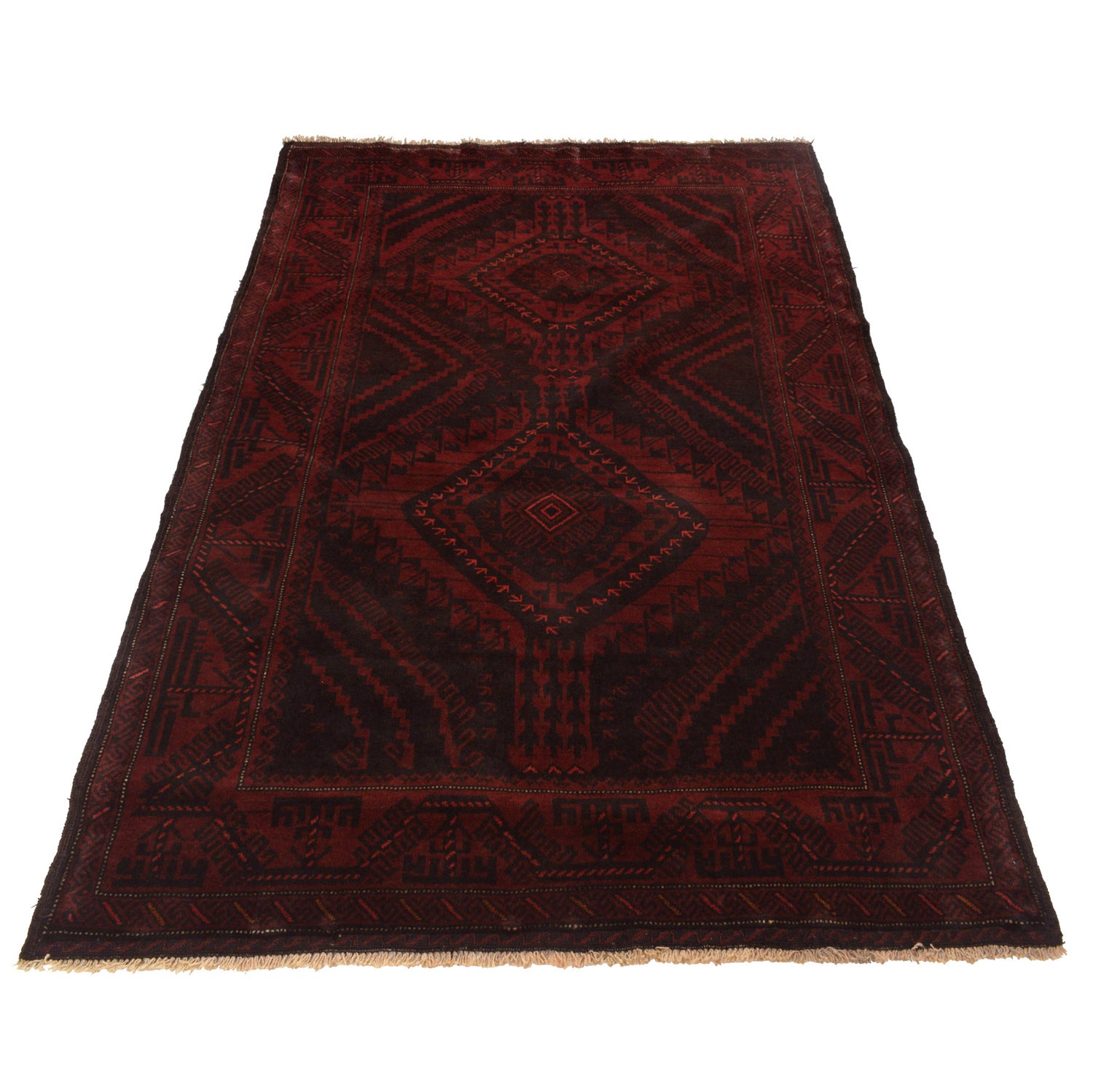 Baluchi Rug Handmade Multi Geometric 4x6 ft