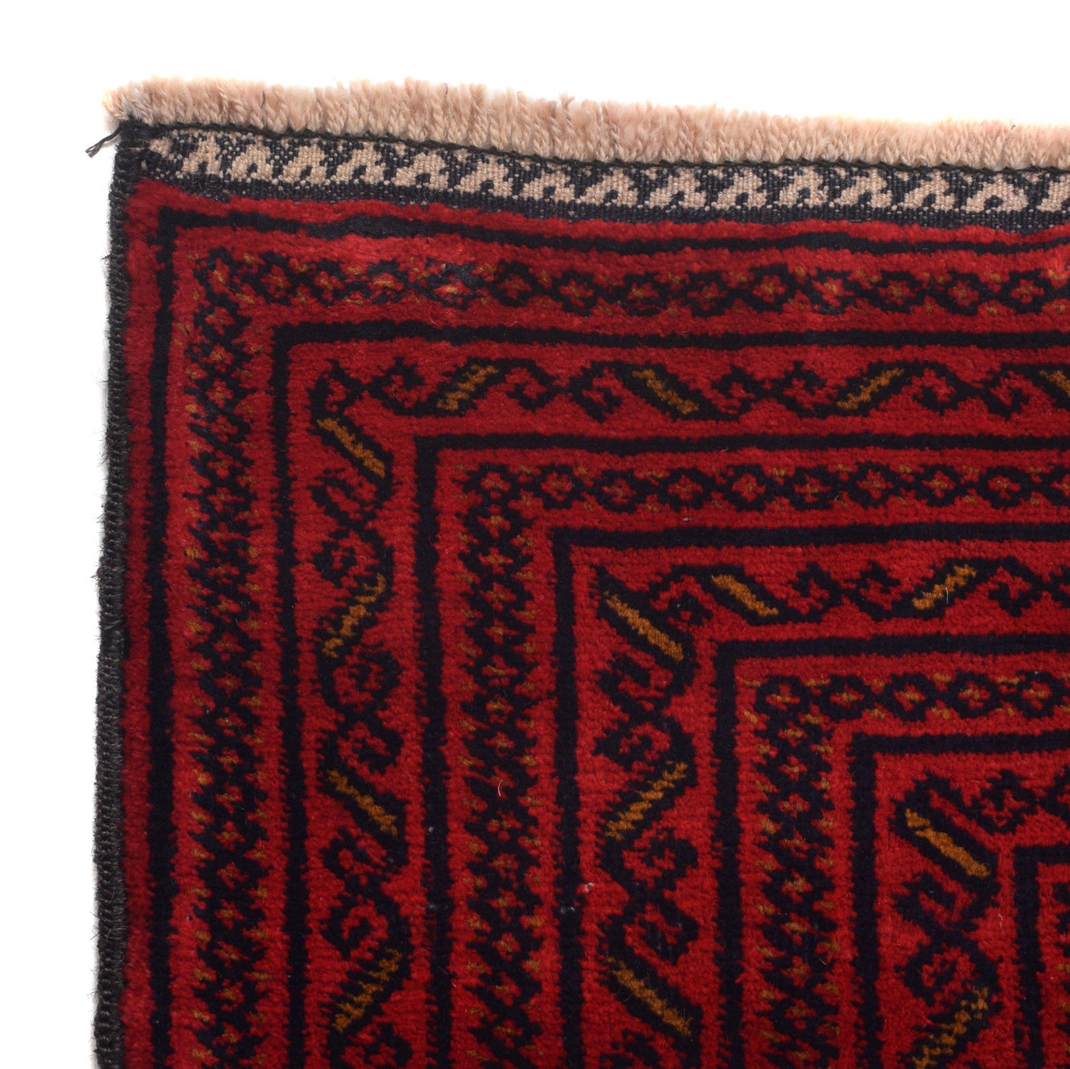 Baluchi Rug Handmade Red Geometric 4x6 ft