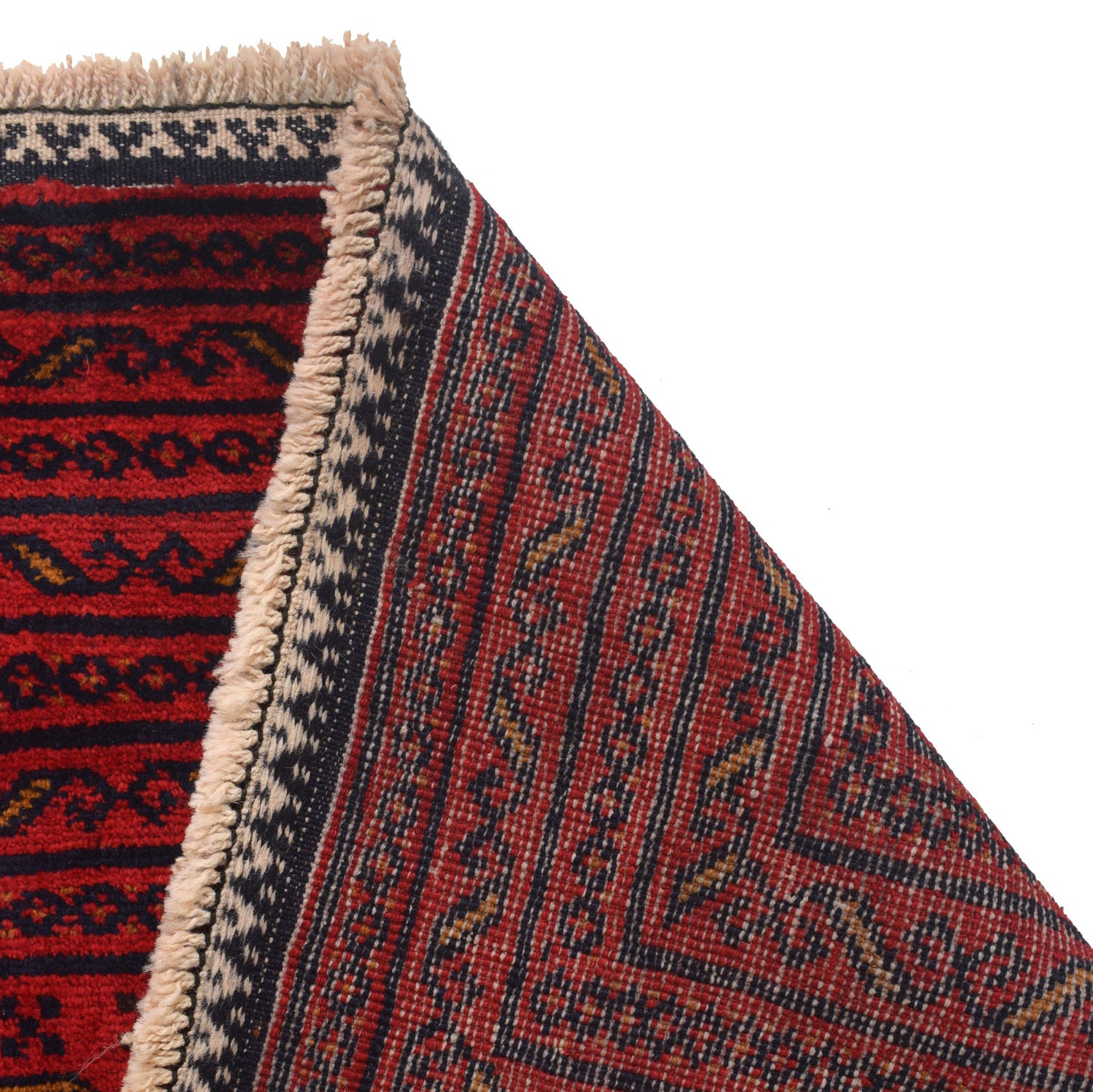 Baluchi Rug Handmade Red Geometric 4x6 ft