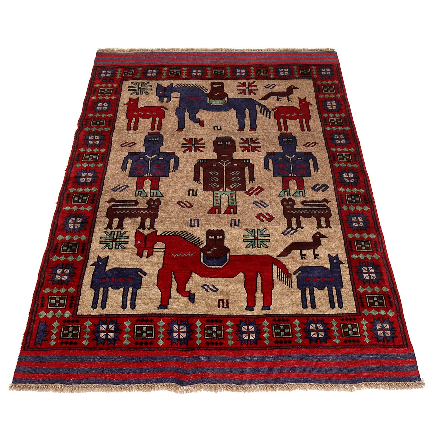 Pictorial Rug Handmade Multi Design