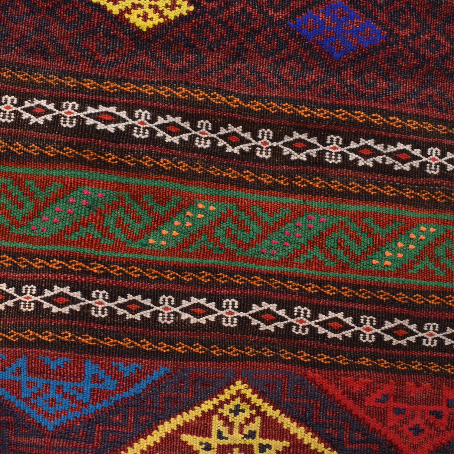Laghari Kilim Area Rug Handmade Multi Geometric 5x8 ft
