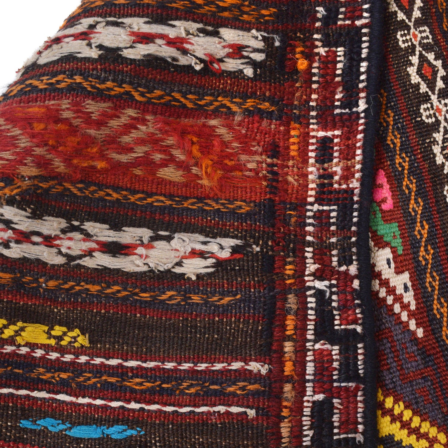 Laghari Kilim Area Rug Handmade Multi Geometric 5x8 ft