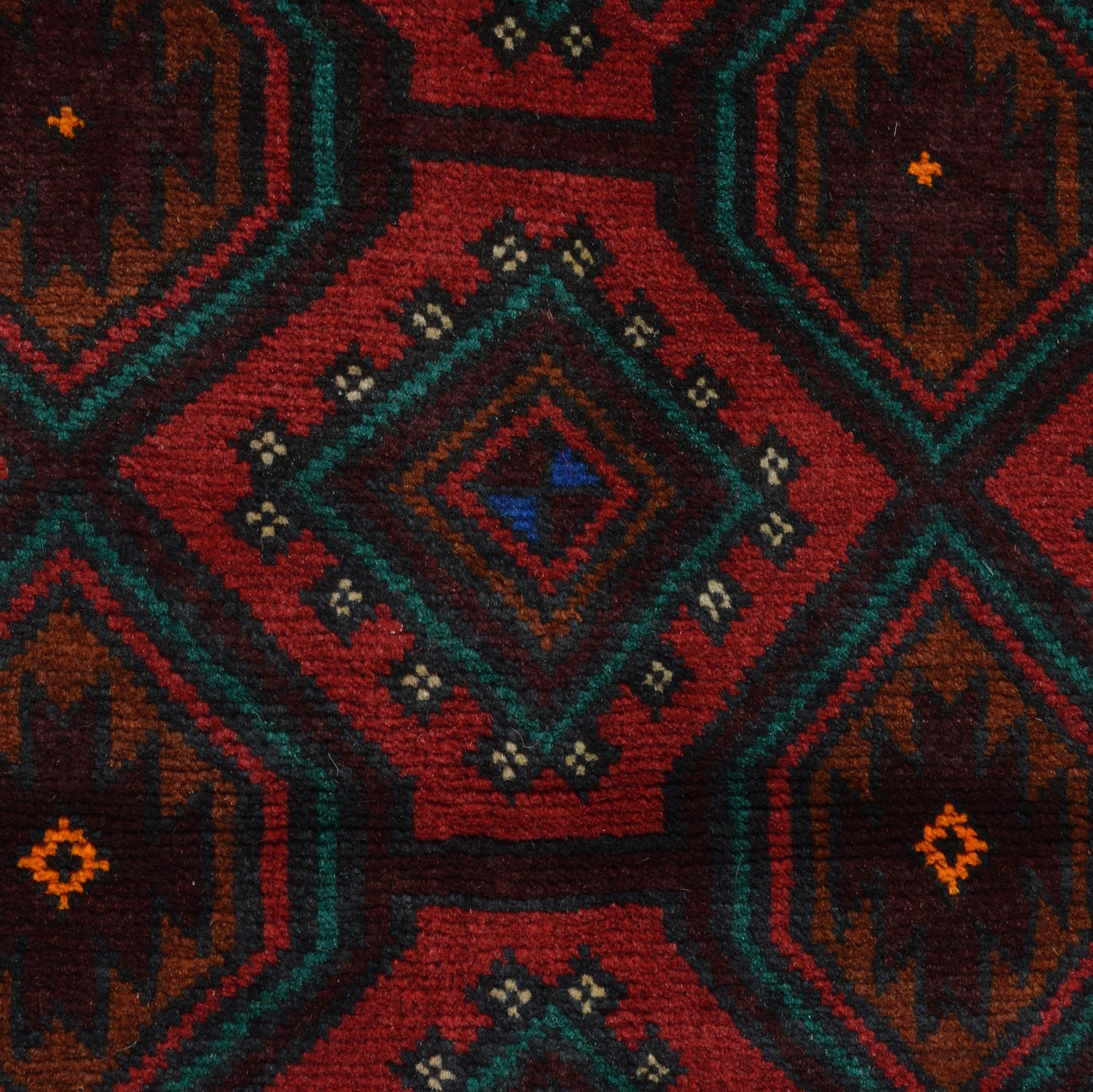 Baluchi Rug Handmade Red Geometric 4x6 ft