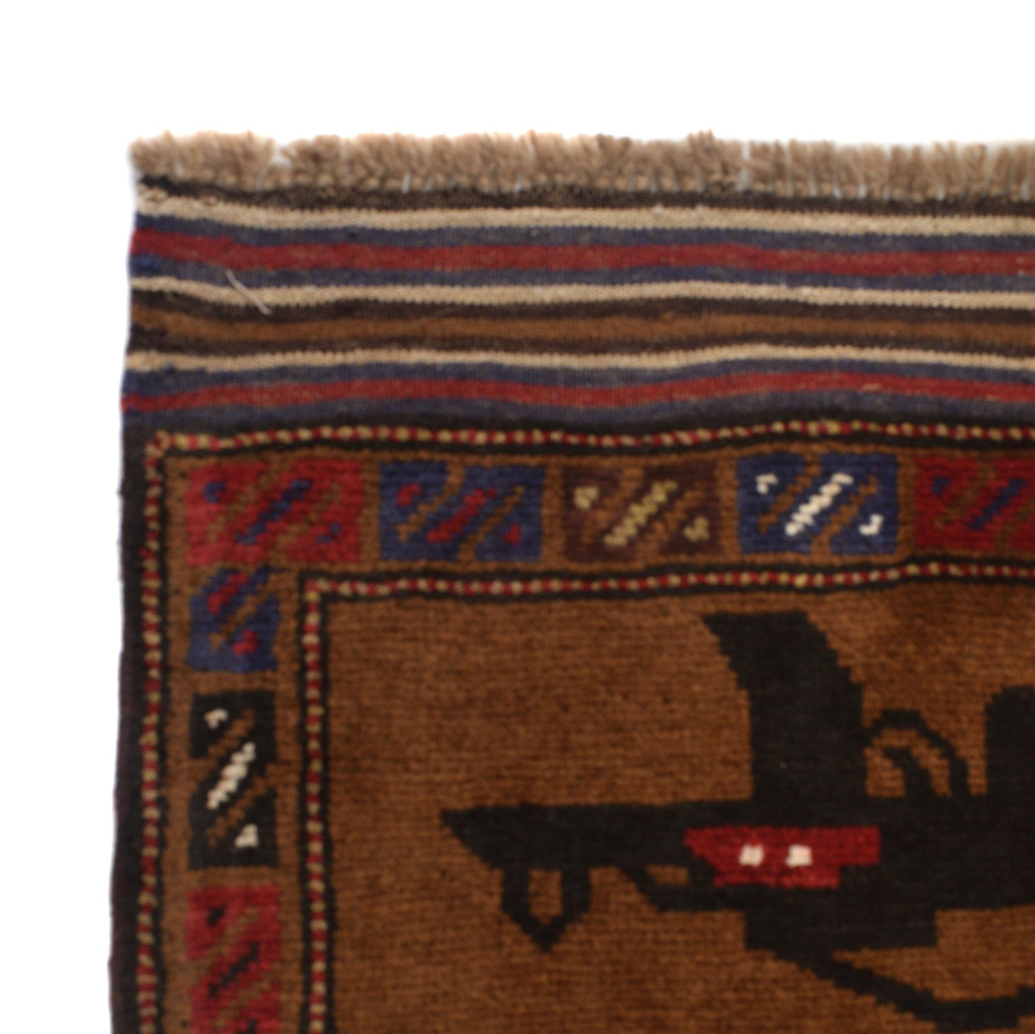 War Area Rug Handmade Brown Riffle 3x5 ft