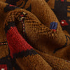 War Area Rug Handmade Brown Riffle 3x5 ft