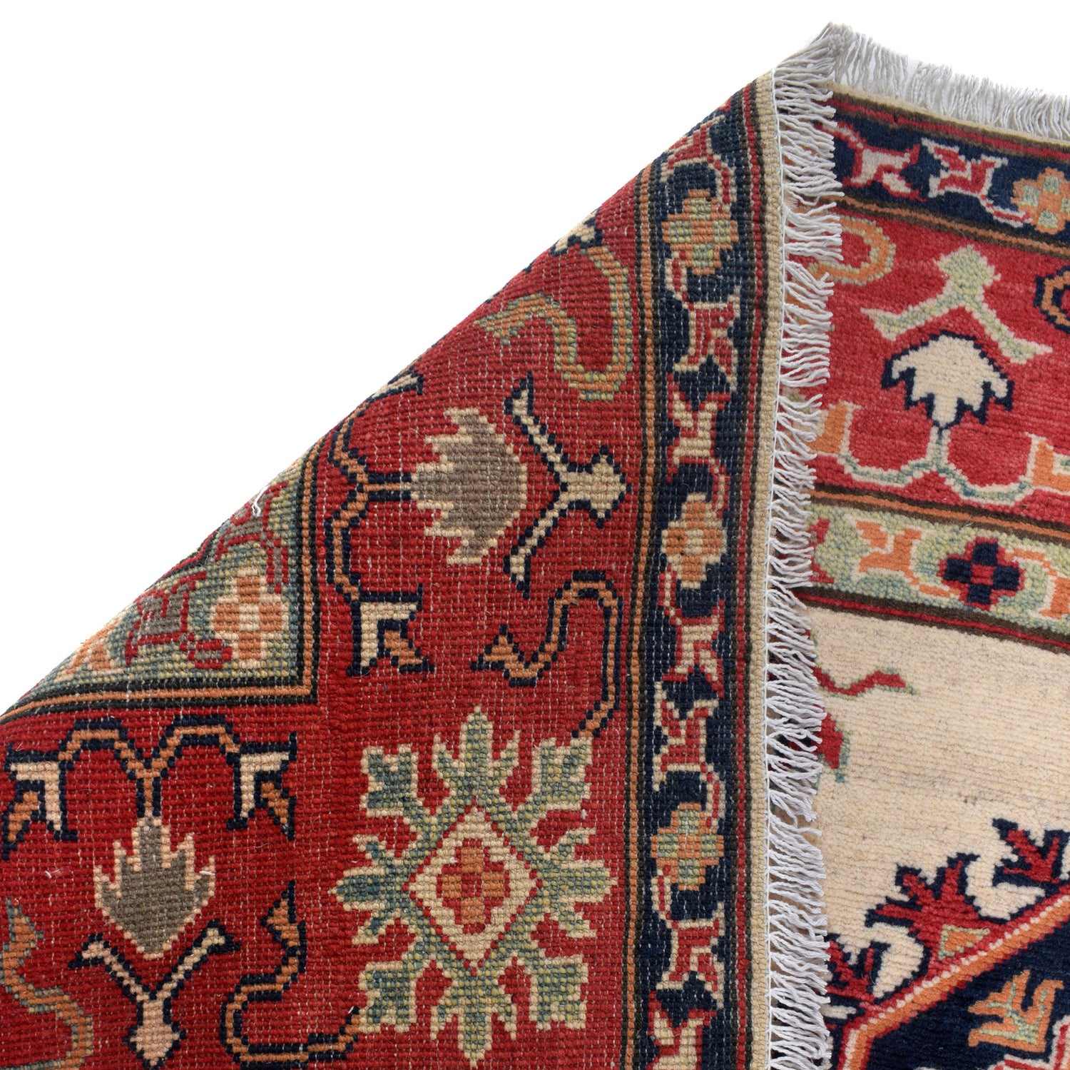 Kazak Rug Handmade Beige Medallion 4x7 ft