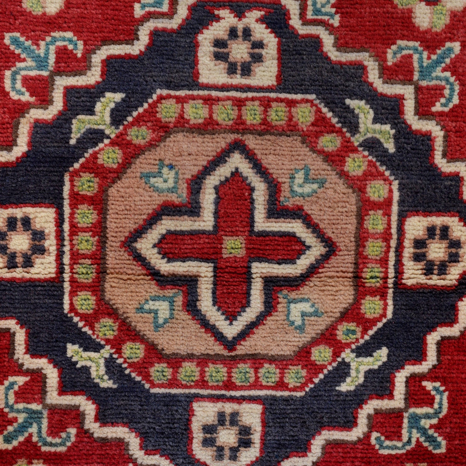 Kazak Rug Handmade Red Medallion 4x6 ft