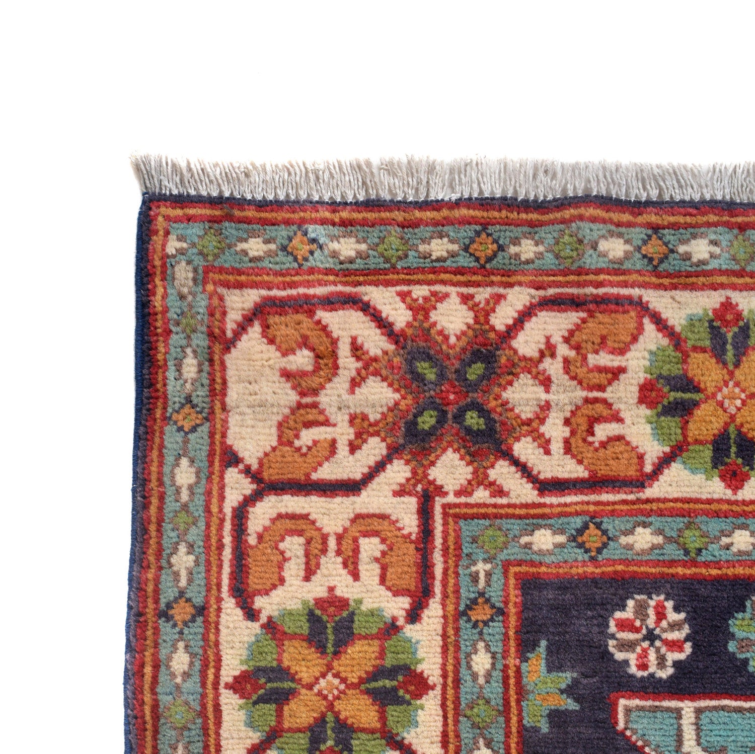 Kazak Rug Handmade Blue Medallion 3x5 ft
