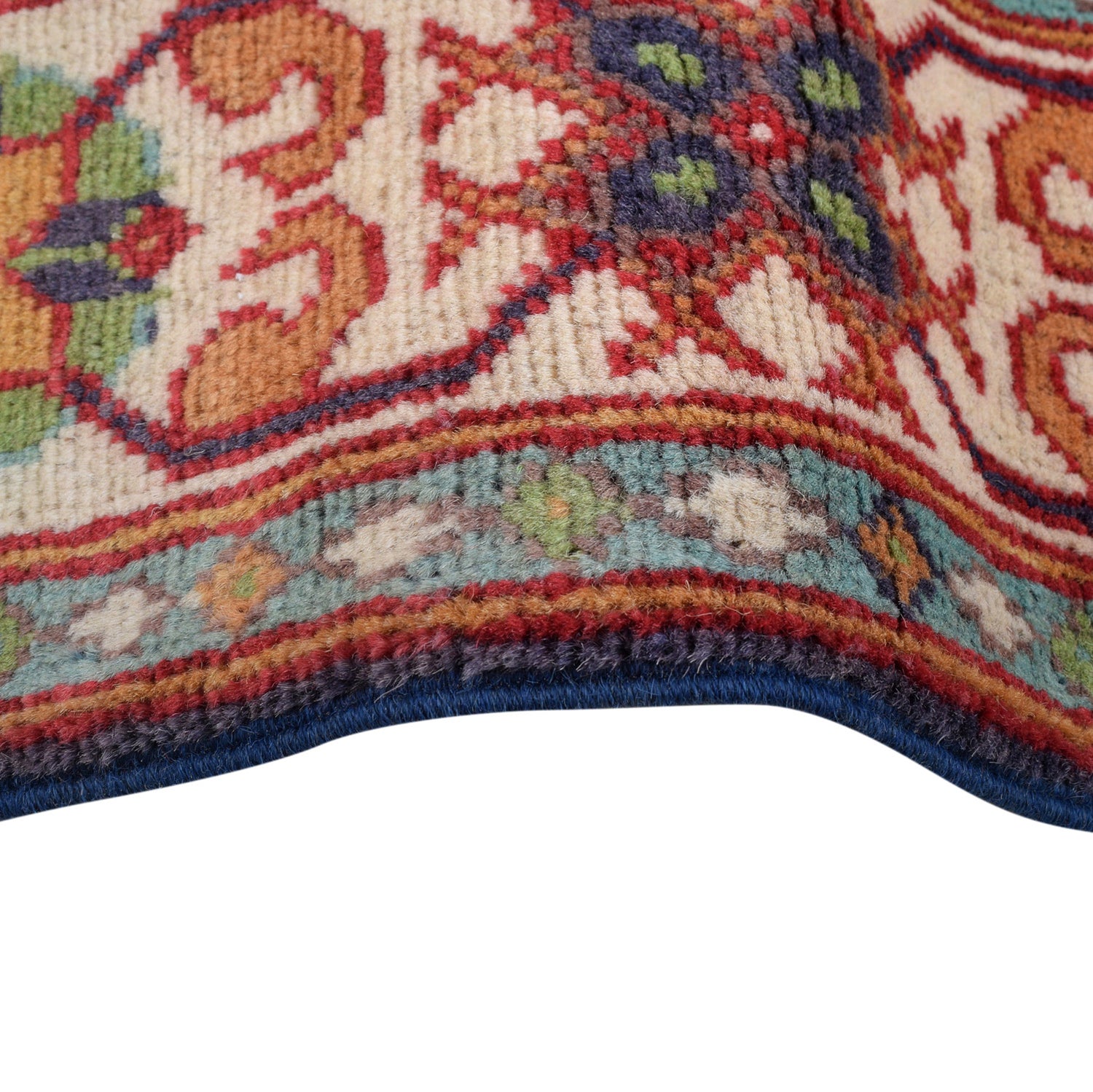 Kazak Rug Handmade Blue Medallion 3x5 ft