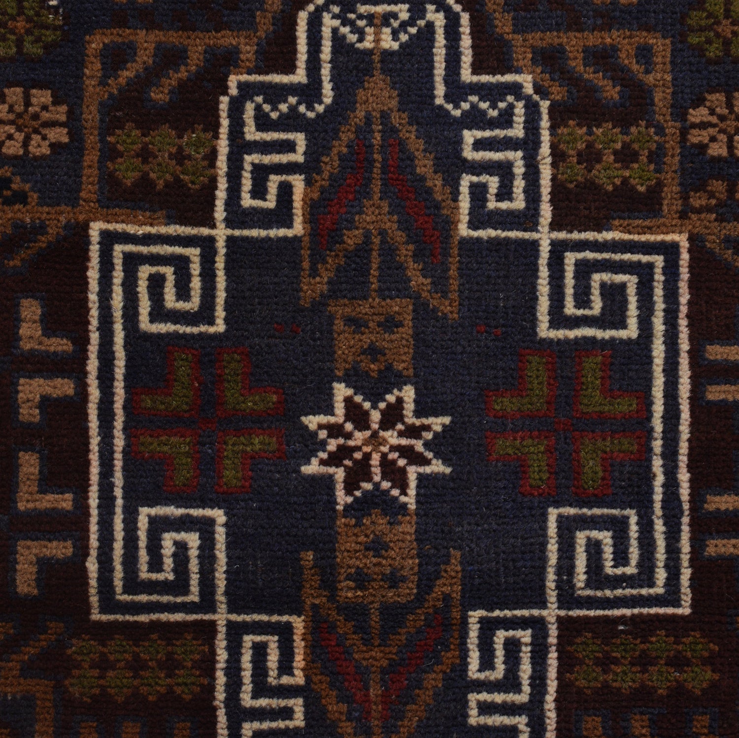 Baluchi Rug Handmade Multi Geometric 4x6 ft
