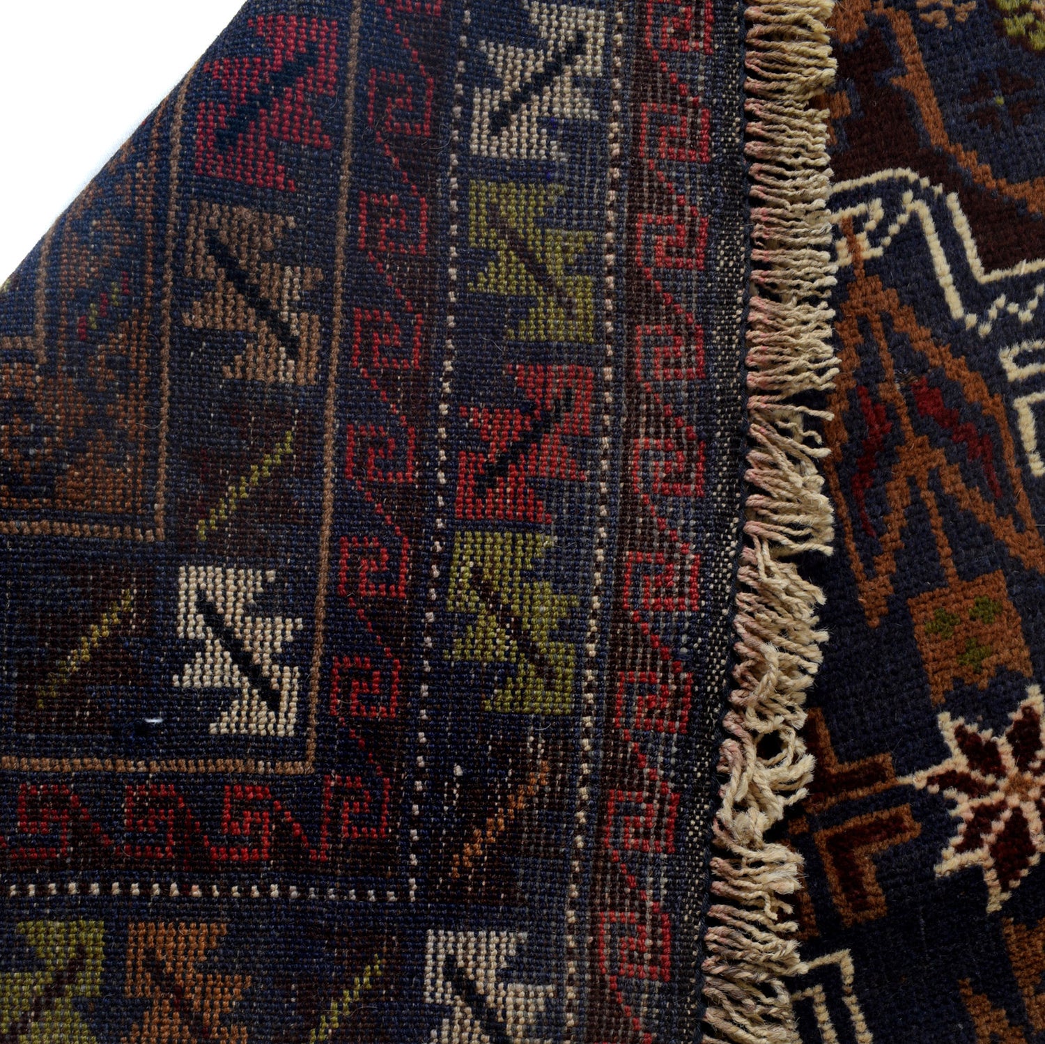 Baluchi Rug Handmade Multi Geometric 4x6 ft
