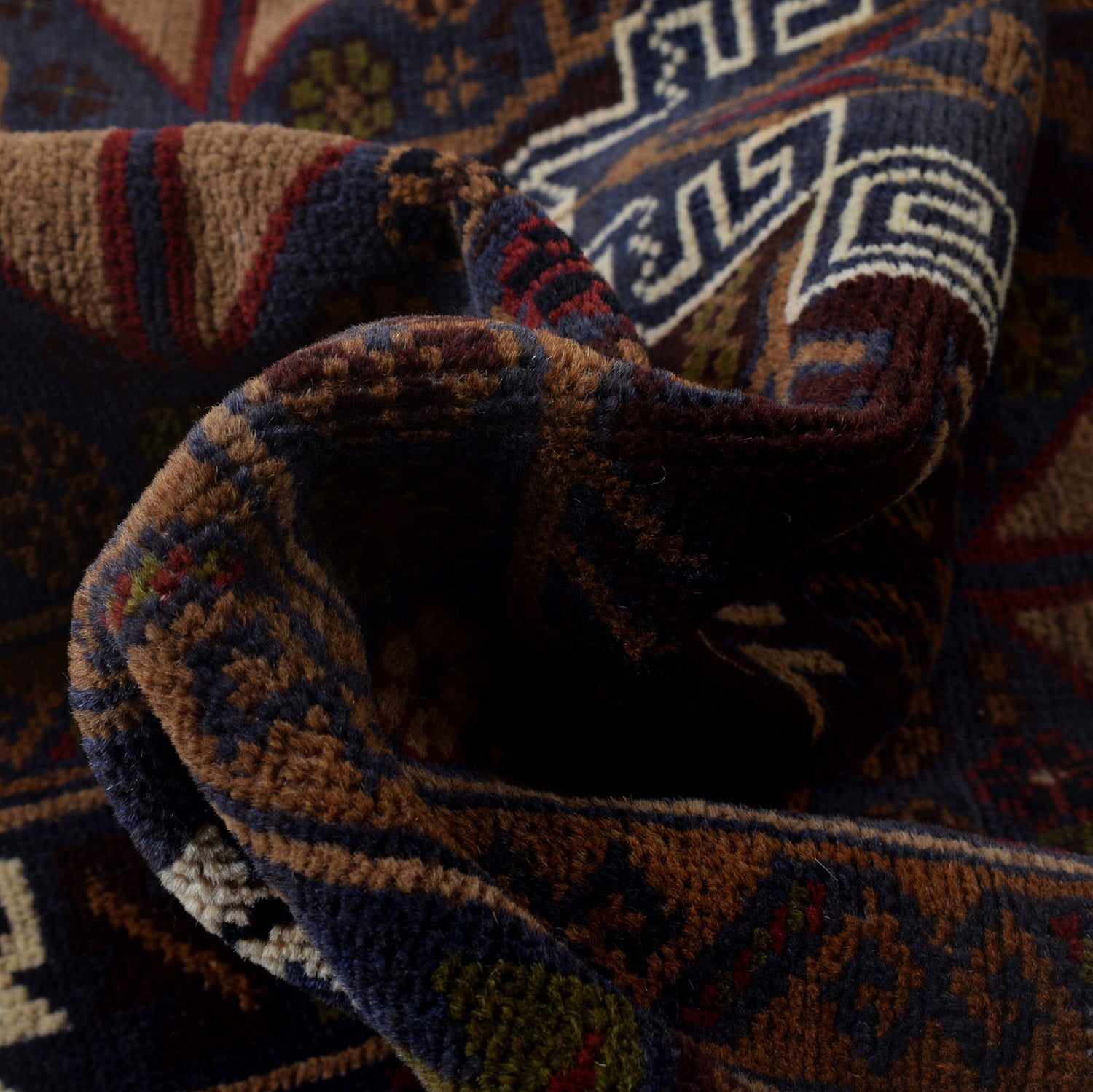 Baluchi Rug Handmade Multi Geometric 4x6 ft