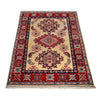 Kazak Rug Handmade Ivory Medallion 2x4 ft