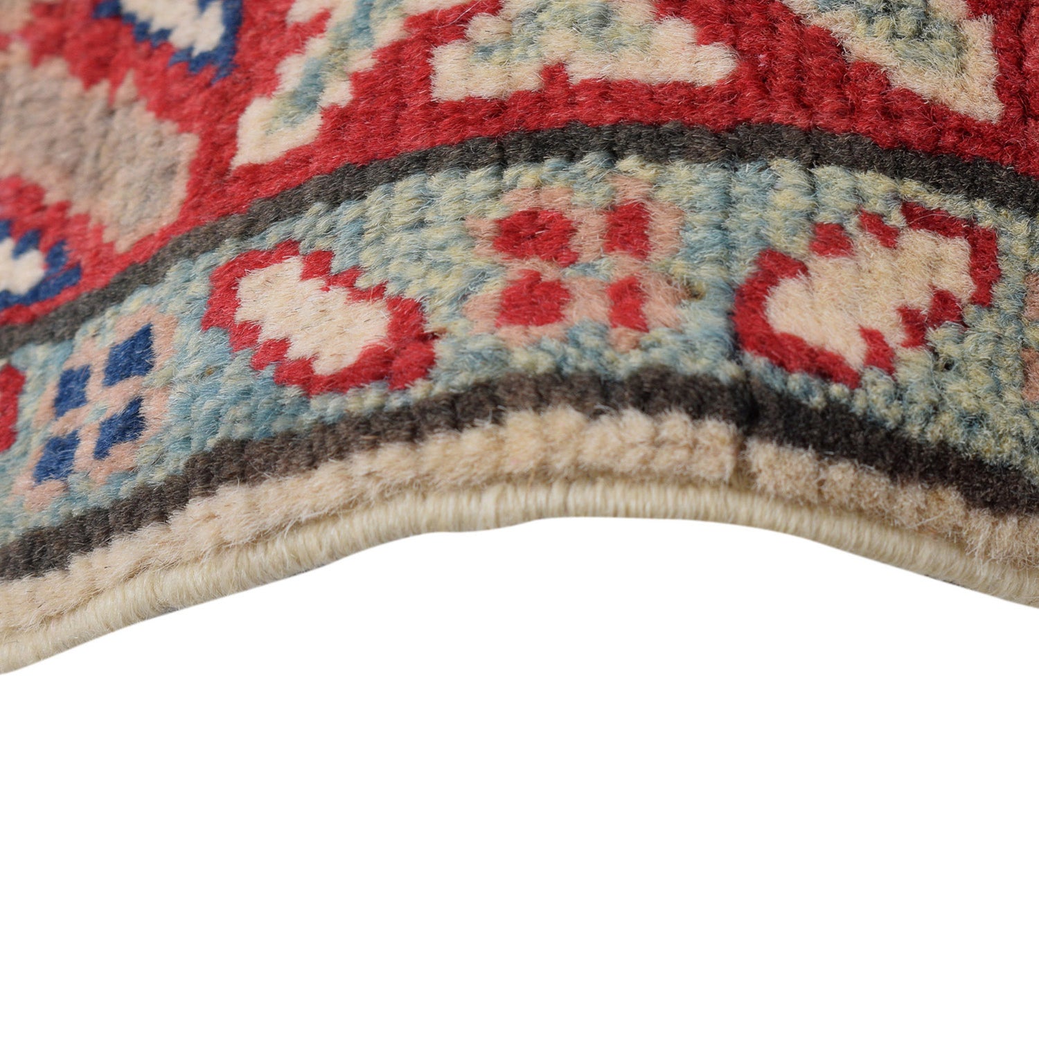 Kazak Rug Handmade Ivory Medallion 2x4 ft