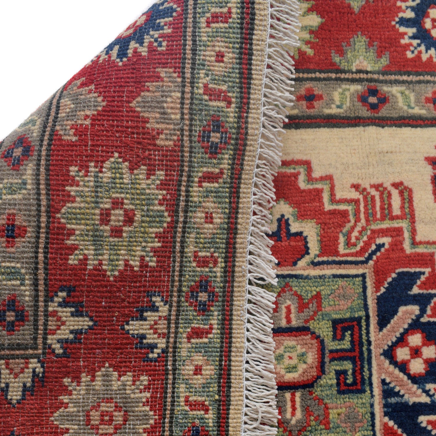 Kazak Rug Handmade Ivory Medallion 3x5 ft