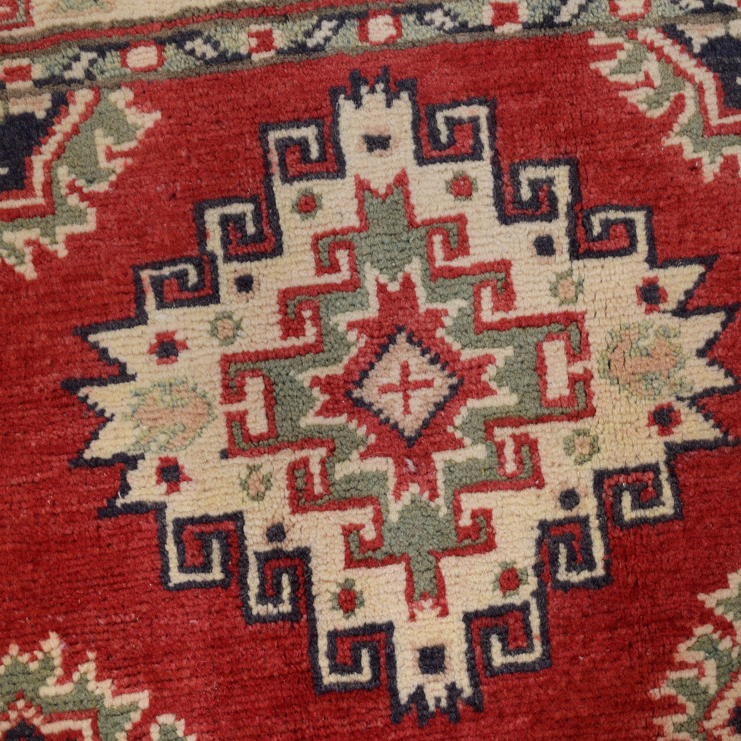 Kazak Rug Handmade red Medallion 2x4 ft