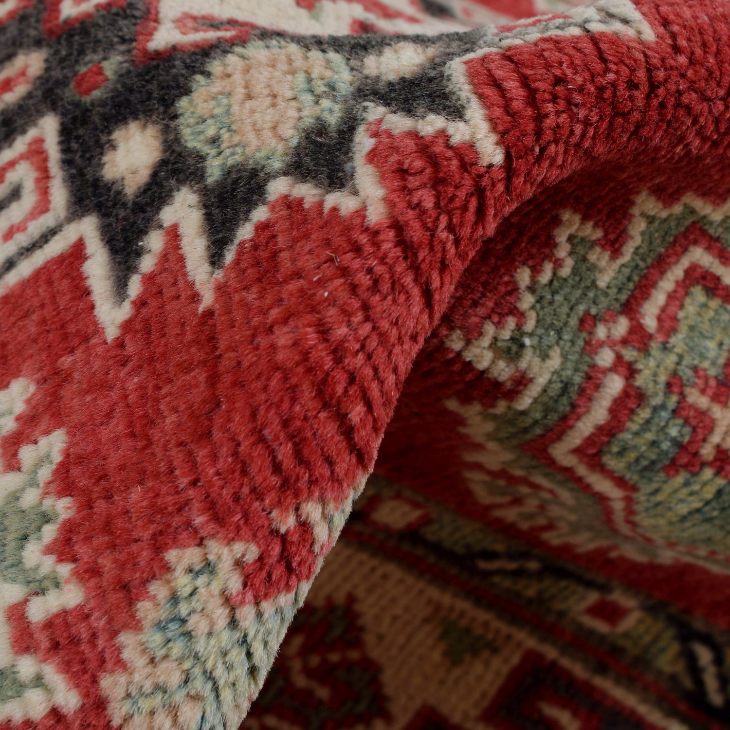 Kazak Rug Handmade red Medallion 2x4 ft