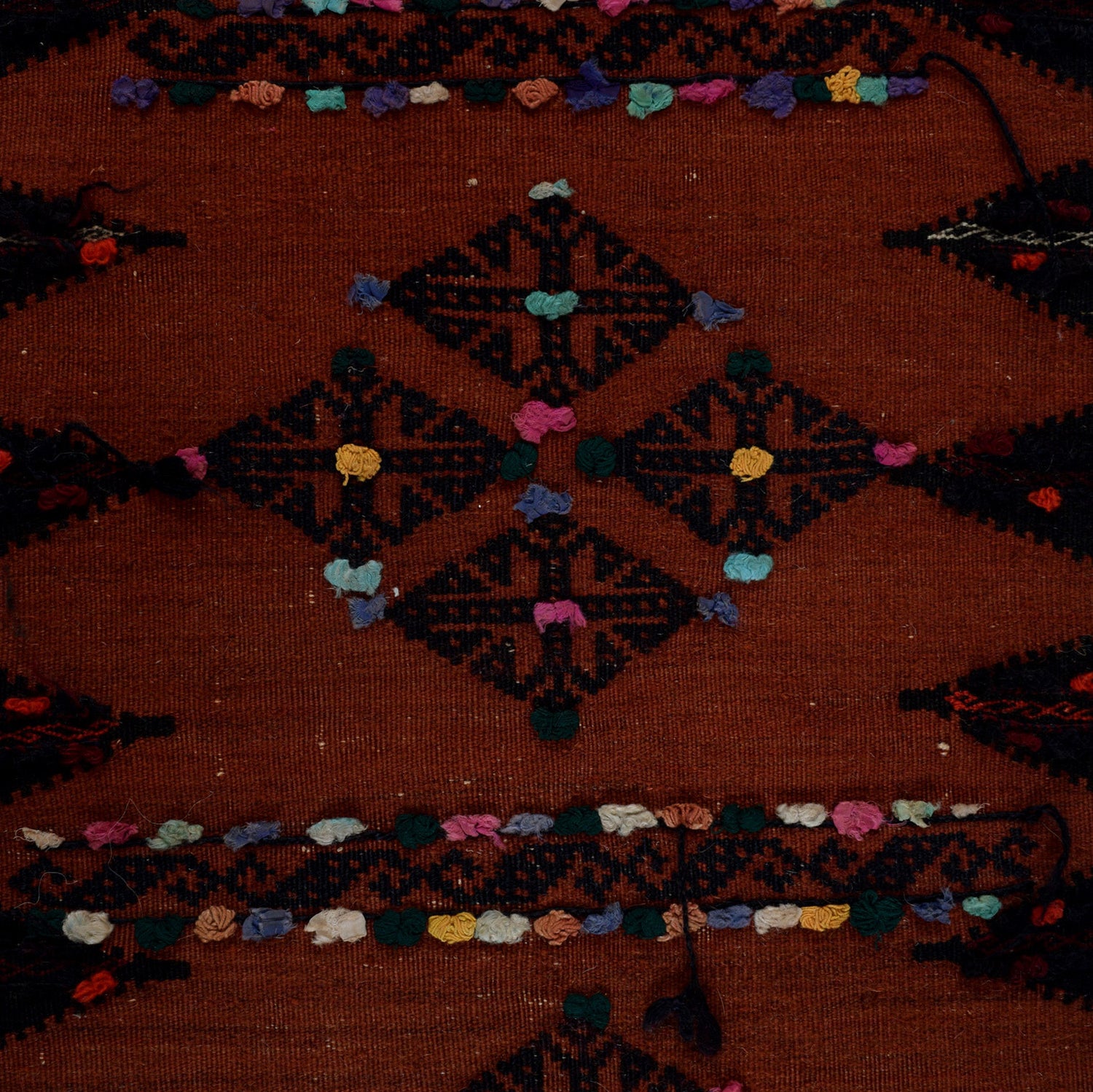 Table Sheet Area Rug Runner Handmade Multi Curvilinear 5'