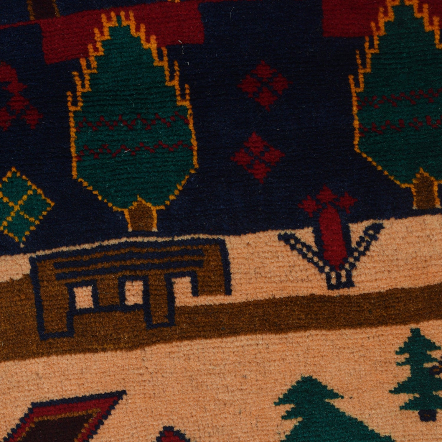 Pictorial Rug Handmade Multi Design