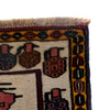 War Area Rug Handmade Ivory Tank + Helicopter 2x4 ft